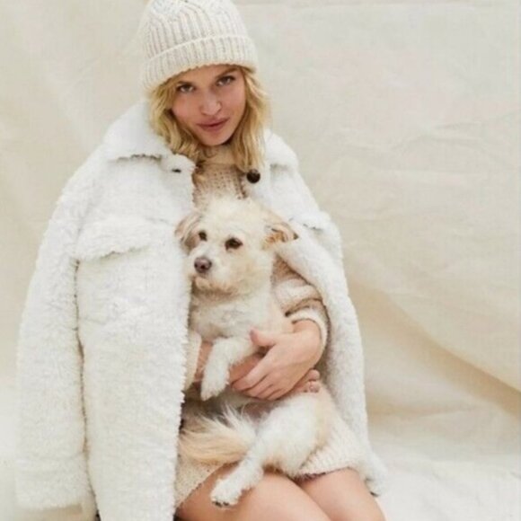 Free People Teddy Jacket Ivory Size XS - Picture 3 of 16